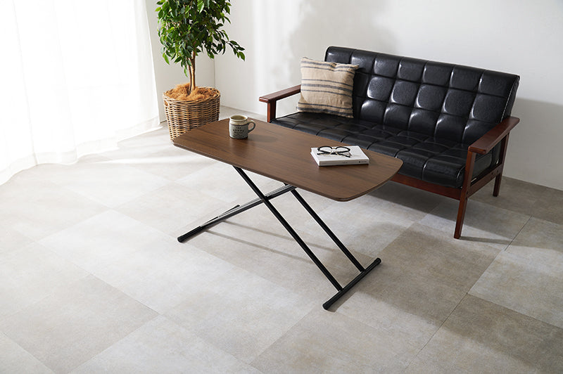 Table élévatrice KT-3183 Largeur 100 cm Profondeur 50 cm Hauteur 30,5-64,5 cm Table élévatrice Table de travail pliante Table d'appoint de canapé Bureau Table à manger Chambre Café Grain de bois Motif marbre Intérieur