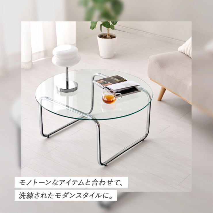 ガラステーブル BT-8661 幅80cm 奥行き80cm 高さ38cm
