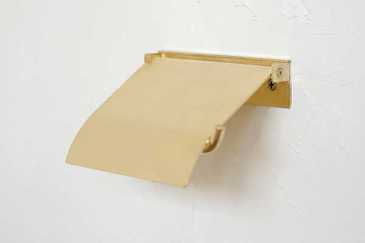 AXCIS アクシス ペーパーホルダー flap フラップ ブラス HS3043 1連 シングル トイレットペーパーホルダーカバー 真鍮 DIY 日曜大工 リフォーム 真鍮製 ゴールド トイレ収納 スリム コンパクト ストック 高級感