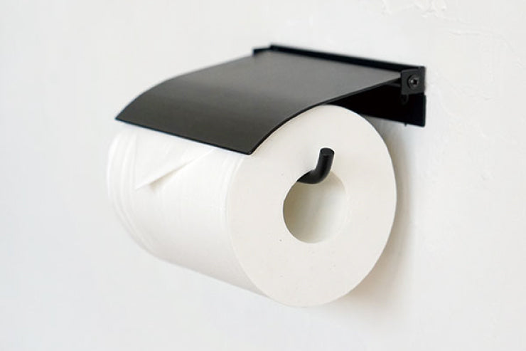 AXCIS アクシス ペーパーホルダー flap フラップ アイアン HS3047 1連 シングル トイレットペーパーホルダーカバー アイアン DIY 日曜大工 リフォーム 鉄製 ブラック トイレ収納 スリム コンパクト ストック 高級感