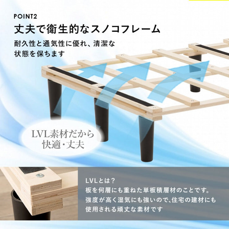 ボンネルコイルマットレスベッド KMB-3105SD 幅120cm 奥行き195cm 高さ42cm