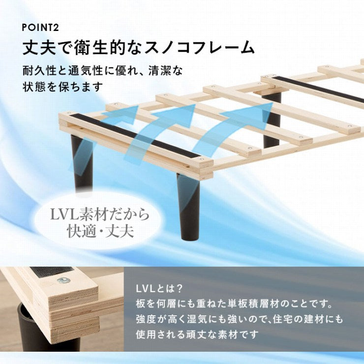 ボンネルコイルマットレスベッド KMB-3105SSS 幅80cm 奥行180cm 高さ42cm