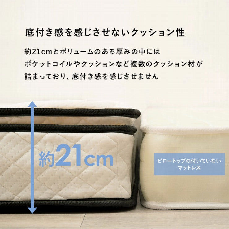 ポケットコイルマットレスベッド KMB-3108SSS 幅80cm 奥行180cm 高さ46cm