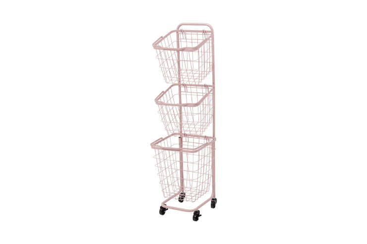 3-tier laundry rack KR-3973 KR-3971 Width 33 (34.5) cm Depth 39 cm Height 124 cm With casters Basket 3 laundry baskets included Washing machine rack Stylish Washing machine rack Washing machine storage Storage Laundry storage Scandinavian interior