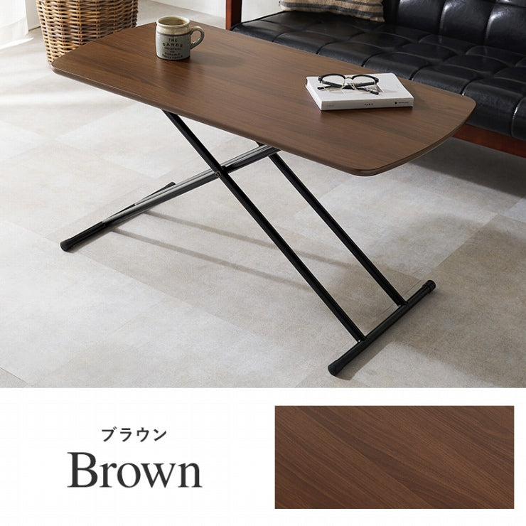 Table élévatrice KT-3183 Largeur 100 cm Profondeur 50 cm Hauteur 30,5-64,5 cm Table élévatrice Table de travail pliante Table d'appoint de canapé Bureau Table à manger Chambre Café Grain de bois Motif marbre Intérieur