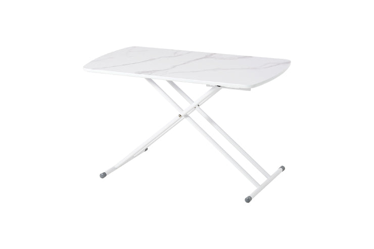 Table élévatrice KT-3183 Largeur 100 cm Profondeur 50 cm Hauteur 30,5-64,5 cm Table élévatrice Table de travail pliante Table d'appoint de canapé Bureau Table à manger Chambre Café Grain de bois Motif marbre Intérieur