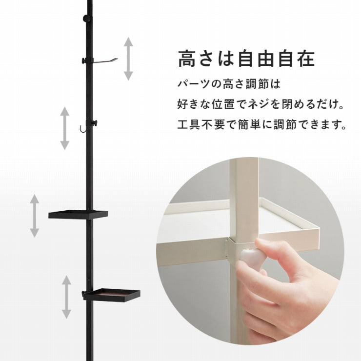 突っ張り棒&パーツ 5点セット 角型 KTR-3114 幅43cm 奥行き43cm 高さ200~265cm