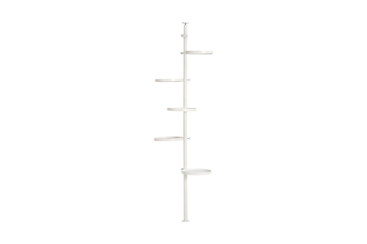 突っ張り棒&パーツ 6点セット 丸型 ウォールラック KTR-3116 幅43cm 奥行43cm 高さ187~264cm