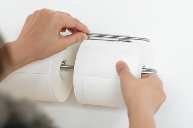 AXCIS アクシス ペーパーホルダー ren レン ステンレス L2209 L2210 1連 2連 シングル ダブル トイレットペーパーホルダーカバー SUS DIY 日曜大工 リフォーム ステンレス製 シルバー トイレ収納 スリム コンパクト ストック 高級感