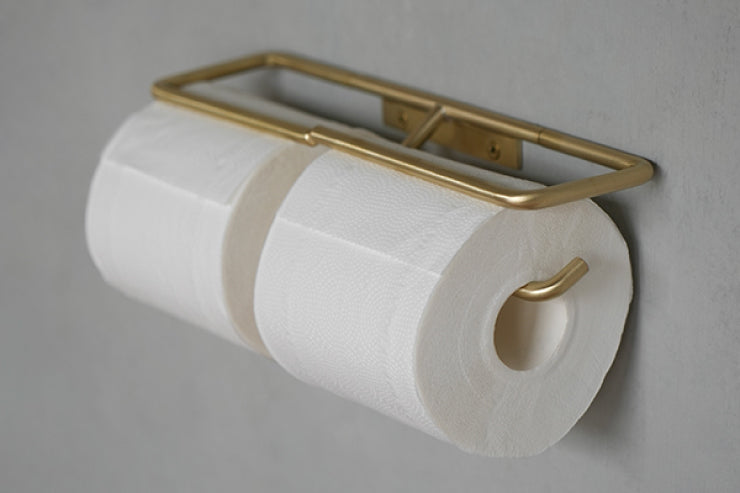 AXCIS アクシス ペーパーホルダー KT ブラス L2220 L2221 1連 2連 シングル ダブル トイレットペーパーホルダーカバー 真鍮 DIY 日曜大工 リフォーム 真鍮製 ゴールド トイレ収納 すき間収納 省スペース スリム コンパクト ストック 高級感 新生活 シンプル おしゃれ かわいい 北欧