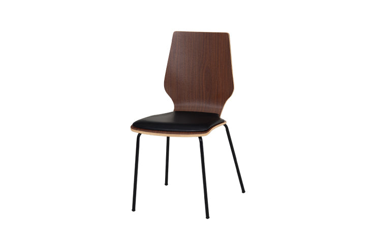Chaise de salle à manger LC-4488 Largeur 48 cm Profondeur 50 cm Hauteur 87,5 cm Hauteur d'assise 46 cm Pièce unique Coussin inclus Chaise Tabouret Salle à manger Empilable Canapé Bois Chaise de bureau Grain de bois Salon Rétro Scandinave