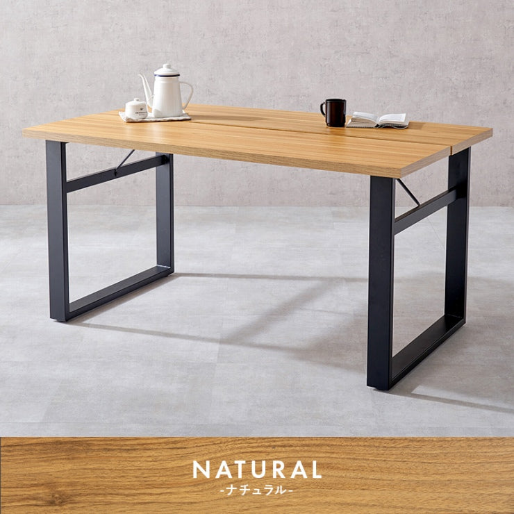 Table pliante MT-6866 Largeur 105 cm Profondeur 55 cm Hauteur 32 (7) cm Table centrale pliante Table en bois marron naturel Fer massif Table de café rétro Table en bois Moderne Scandinave Élégant Mignon Industriel