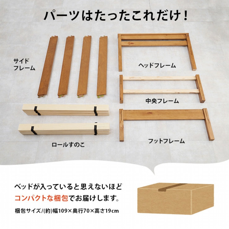 シングルベッド MB-5150S 幅100cm 奥行き207.5cm 高さ65cm