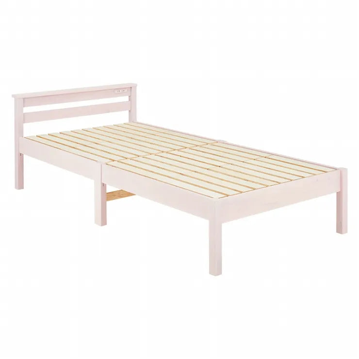 簡単組立 マットレス付き宮棚付きシングルベッド MB-5151S3302 幅100cm 奥行き207.5cm 高さ65cm 床面高さ36cm