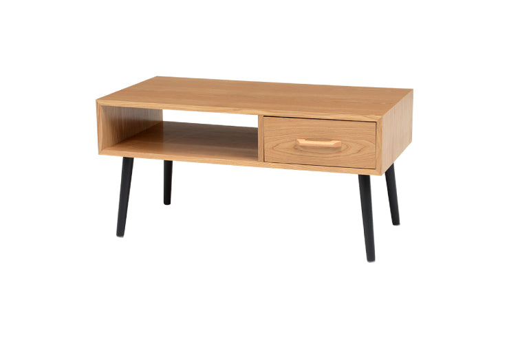 Table pliante MT-6866 Largeur 105 cm Profondeur 55 cm Hauteur 32 (7) cm Table centrale pliante Table en bois marron naturel Fer massif Table de café rétro Table en bois Moderne Scandinave Élégant Mignon Industriel