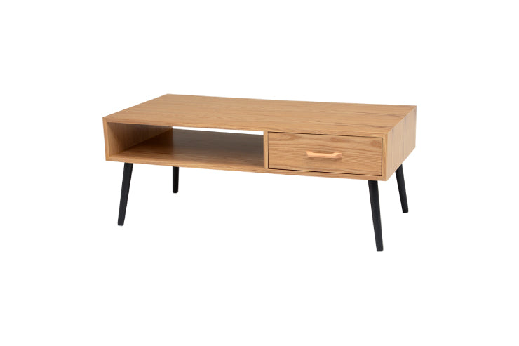 Table centrale MT-6542 Largeur 100cm Profondeur 45cm Hauteur 40cm Tiroir Table basse Naturel Marron Blanc Tiroir Table basse Table de salon Table basse Rétro Table de café Table en bois Moderne Élégant Mignon Moderne Scandinave