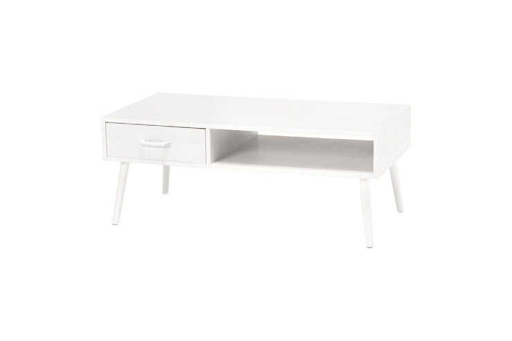 Table centrale MT-6542 Largeur 100cm Profondeur 45cm Hauteur 40cm Tiroir Table basse Naturel Marron Blanc Tiroir Table basse Table de salon Table basse Rétro Table de café Table en bois Moderne Élégant Mignon Moderne Scandinave