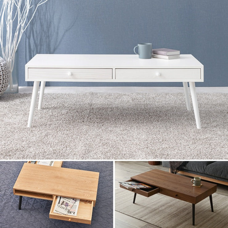 Table pliante MT-6866 Largeur 105 cm Profondeur 55 cm Hauteur 32 (7) cm Table centrale pliante Table en bois marron naturel Fer massif Table de café rétro Table en bois Moderne Scandinave Élégant Mignon Industriel