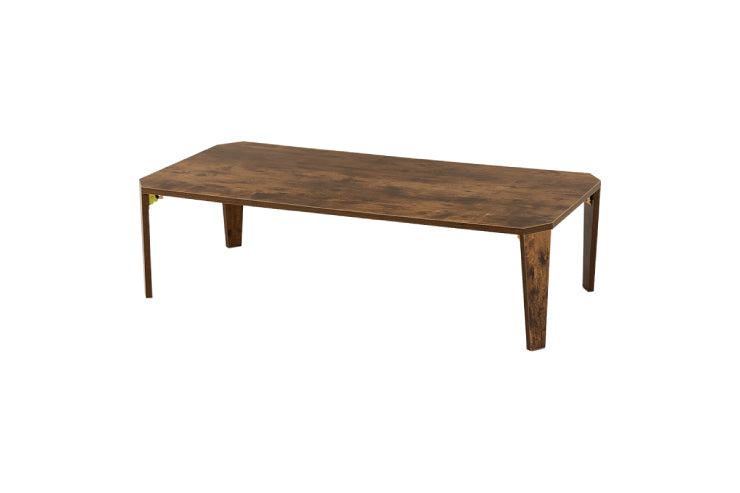 Table pliante MT-6867 Largeur 120 cm Profondeur 60 cm Hauteur 32 (7) cm Pliable Table centrale Naturel Marron Blanc lavé Table vintage Table de canapé Table de travail Compact Élégant Mignon Scandinave