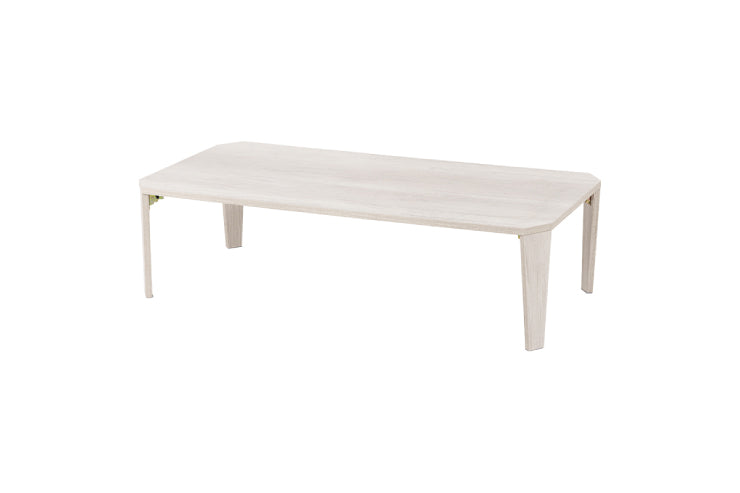 Table pliante MT-6867 Largeur 120 cm Profondeur 60 cm Hauteur 32 (7) cm Pliable Table centrale Naturel Marron Blanc lavé Table vintage Table de canapé Table de travail Compact Élégant Mignon Scandinave