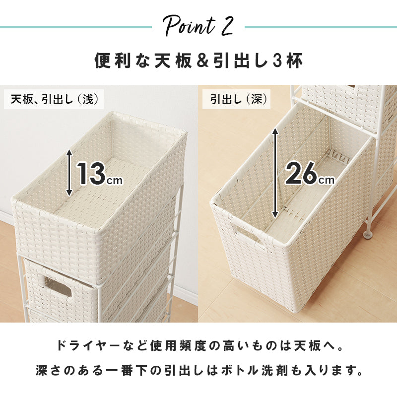 ランドリーラック 4段 RAN-2406 幅20.5cm 奥行40.5cm 高さ80cm