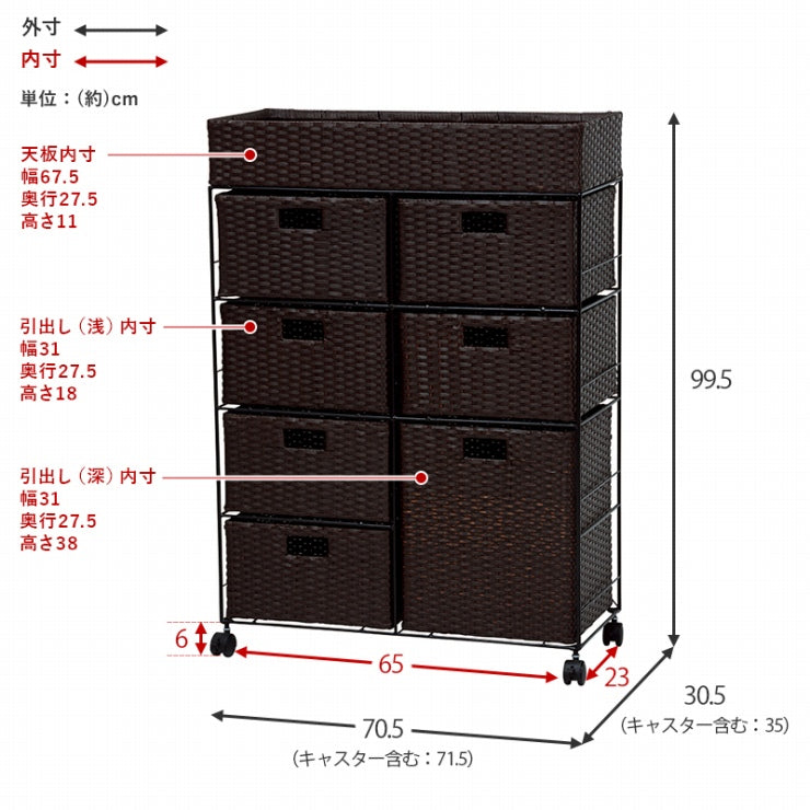 ランドリーラック 2列 RAN-2418 幅70.5cm 奥行き30.5cm 高さ99.5cm