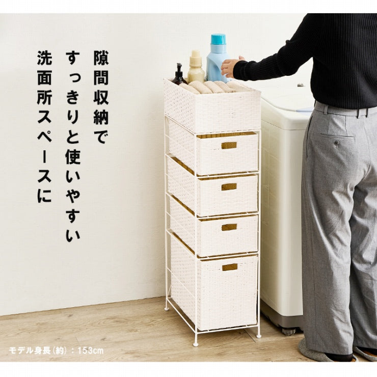 ランドリーラック RAN-2421 幅25.5cm 奥行き40.5cm 高さ95.5cm