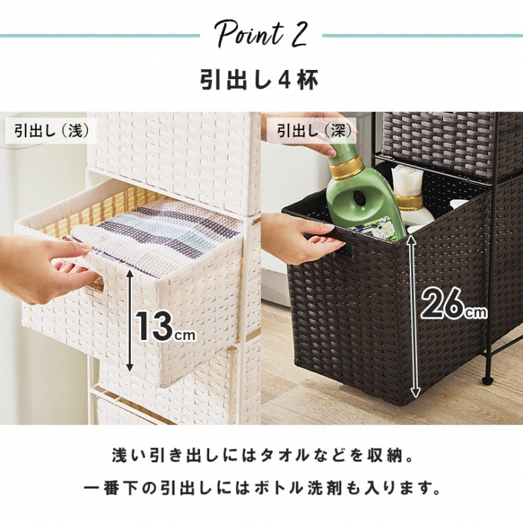 ランドリーラック RAN-2421 幅25.5cm 奥行き40.5cm 高さ95.5cm