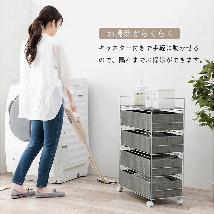 ランドリーラック 4段 RAN-2434 幅30cm 奥行30cm 高さ85cm