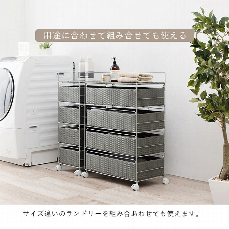 ランドリーラック 4段 RAN-2434 幅30cm 奥行30cm 高さ85cm