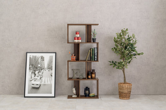 5-tier tension rack KTR-3156 Width 90cm Depth 24cm Height 187-264cm Height adjustable Rack Slim Wall storage Open rack Wall shelf Tension shelf Partition Ladder rack Slim wall Storage shelf Storage rack