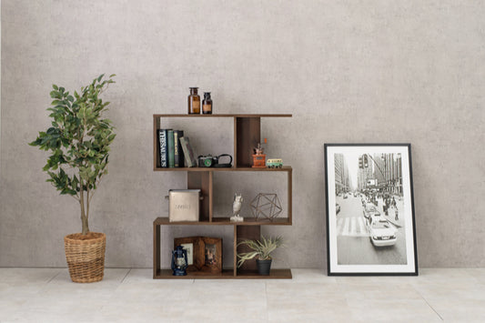 5-tier tension rack KTR-3156 Width 90cm Depth 24cm Height 187-264cm Height adjustable Rack Slim Wall storage Open rack Wall shelf Tension shelf Partition Ladder rack Slim wall Storage shelf Storage rack