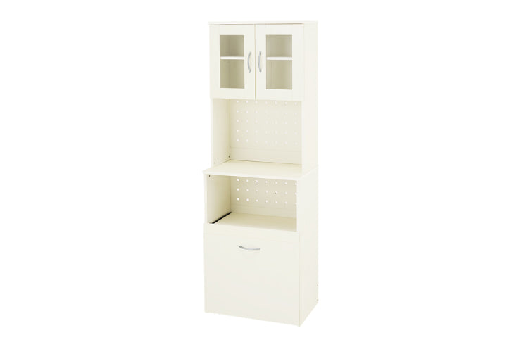 Étagère de cuisine RCC-1629 Largeur 87 cm Profondeur 45 cm Hauteur 186 cm Avec prise Rangement de cuisine Glissière Tiroir Support pour micro-ondes Placard Étagère Étagère Salle à manger Grain de bois Mince Grande capacité Étagère à épices Nouvelle vie