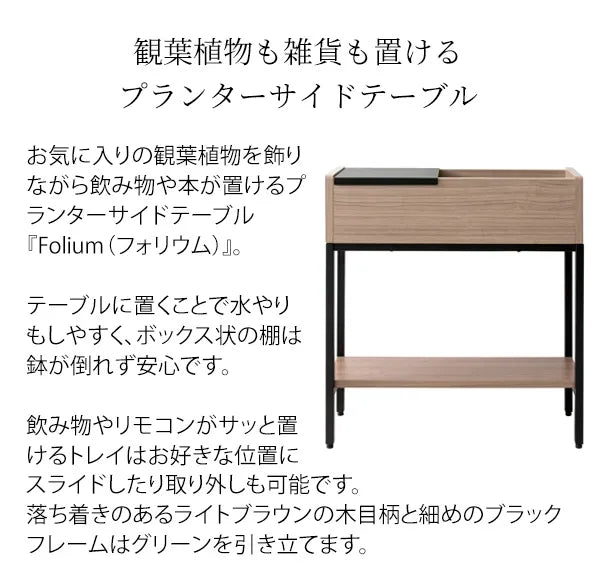プランターサイドテーブル Folium フォリウム ST-5020 幅50cm 奥行き20cm 高さ55cm