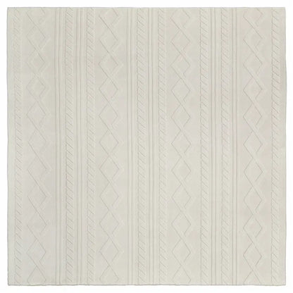 ジャガードフランネルラグ エクリュ 幅190cm 奥行き190cm