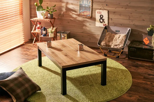 Table pliante MT-6866 Largeur 105 cm Profondeur 55 cm Hauteur 32 (7) cm Table centrale pliante Table en bois marron naturel Fer massif Table de café rétro Table en bois Moderne Scandinave Élégant Mignon Industriel