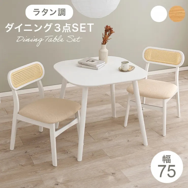 ダイニング3点セット BT-862754-3SR 幅75cm 奥行き75cm 高さ70cm
