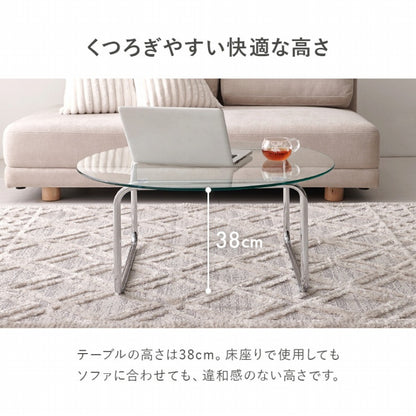 ガラステーブル BT-8661 幅80cm 奥行き80cm 高さ38cm