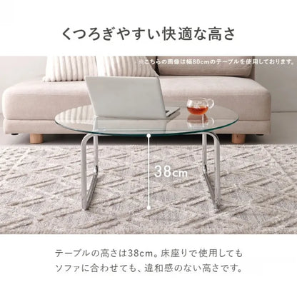 ガラステーブル BT-8666 幅60cm 奥行き60cm 高さ38cm