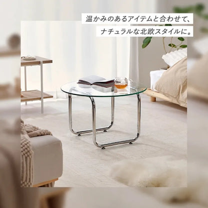 ガラステーブル BT-8666 幅60cm 奥行き60cm 高さ38cm