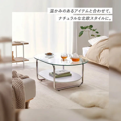 ガラステーブル BT-8669 幅90cm 奥行き60cm 高さ38cm