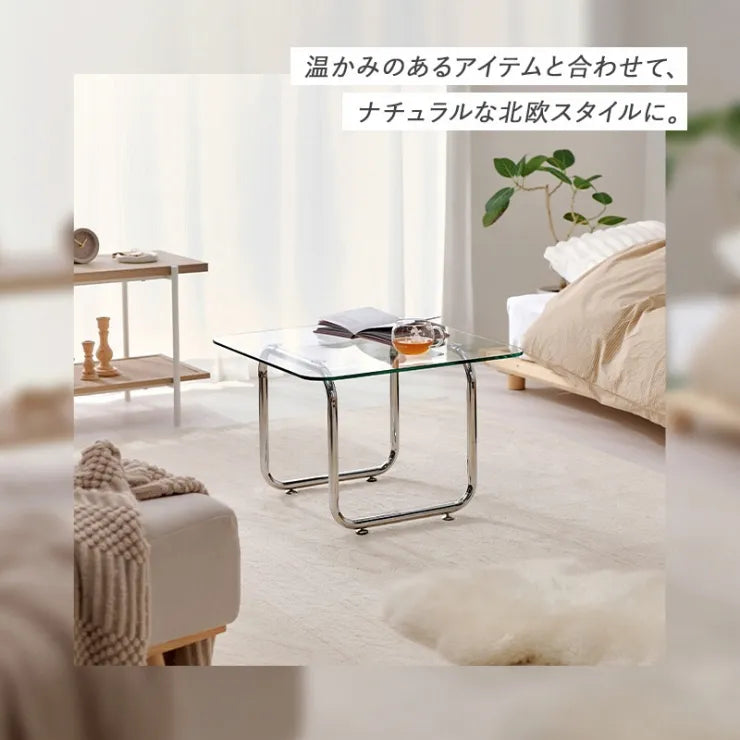 ガラステーブル BT-8671 幅55cm 奥行き55cm 高さ38cm