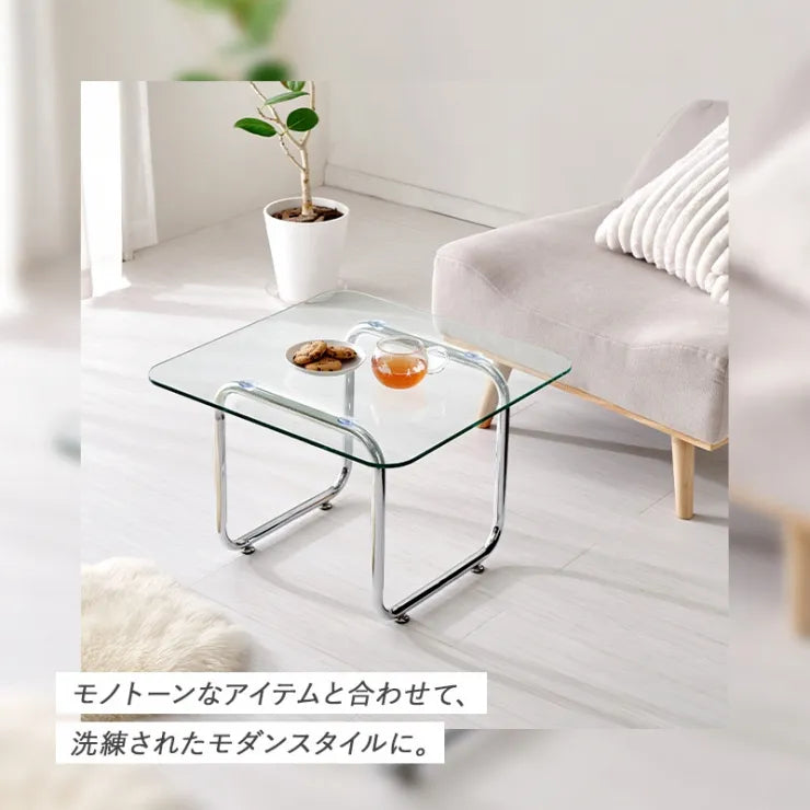 ガラステーブル BT-8671 幅55cm 奥行き55cm 高さ38cm