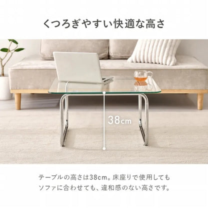 ガラステーブル BT-8672 幅70cm 奥行き70cm 高さ38cm