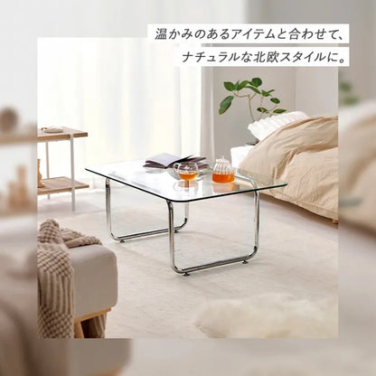 ガラステーブル BT-8673 幅90cm 奥行き60cm 高さ38cm