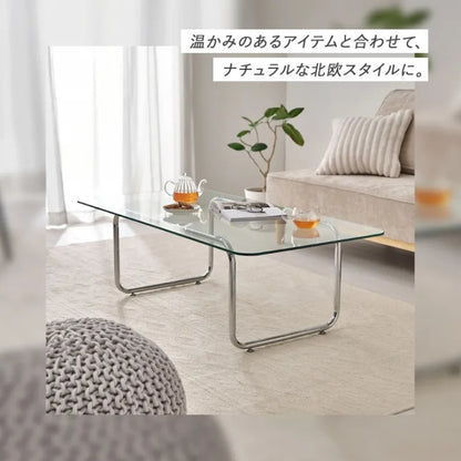 ガラステーブル BT-8674 幅120cm 奥行き60cm 高さ38cm