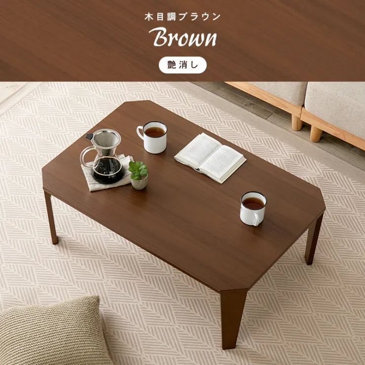 Folding leg table MT-6866 Width 105cm Depth 55cm Height 32(7)cm Folding center table Natural Brown Wooden table Solid Iron Retro Cafe table Wood table Modern Scandinavian Stylish Cute Industrial