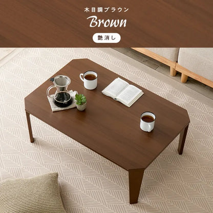 Folding leg table MT-6866 Width 105cm Depth 55cm Height 32(7)cm Folding center table Natural Brown Wooden table Solid Iron Retro Cafe table Wood table Modern Scandinavian Stylish Cute Industrial