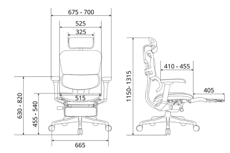 Ergohuman PRO2 OTTOMAN オフィスチェア エルゴヒューマン オットマン内蔵モデル EHP2-LPL