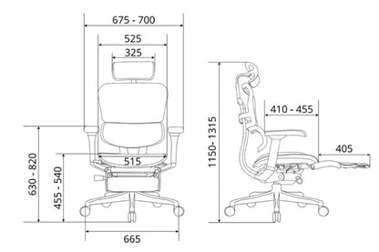 Ergohuman PRO2 OTTOMAN オフィスチェア エルゴヒューマン オットマン内蔵モデル EHP2-LPL